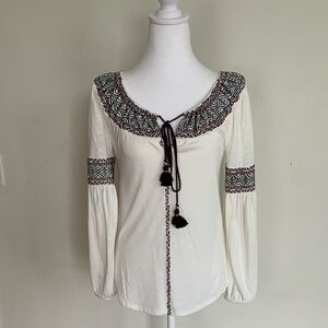 WHBM Women’s Blouse with Embroidery, XXS size